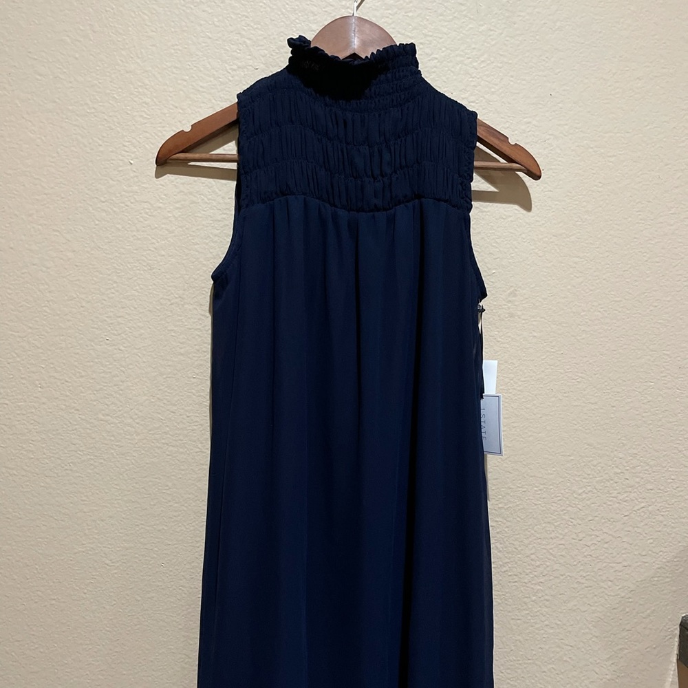 1. State Sleeveless Shift Dress in Navy - Picture 8 of 11